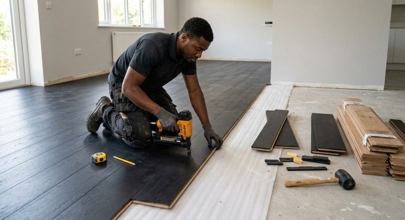 Dark Wood Floor Installation in Mechanicsburg, PA