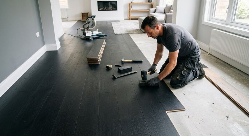 Dark Wood Floor Installation in Mechanicsburg, PA